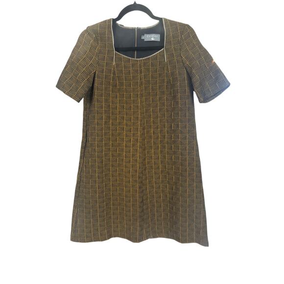 Cotelac France Shift Dress Gold and Black Size S Designer - Picture 4 of 12